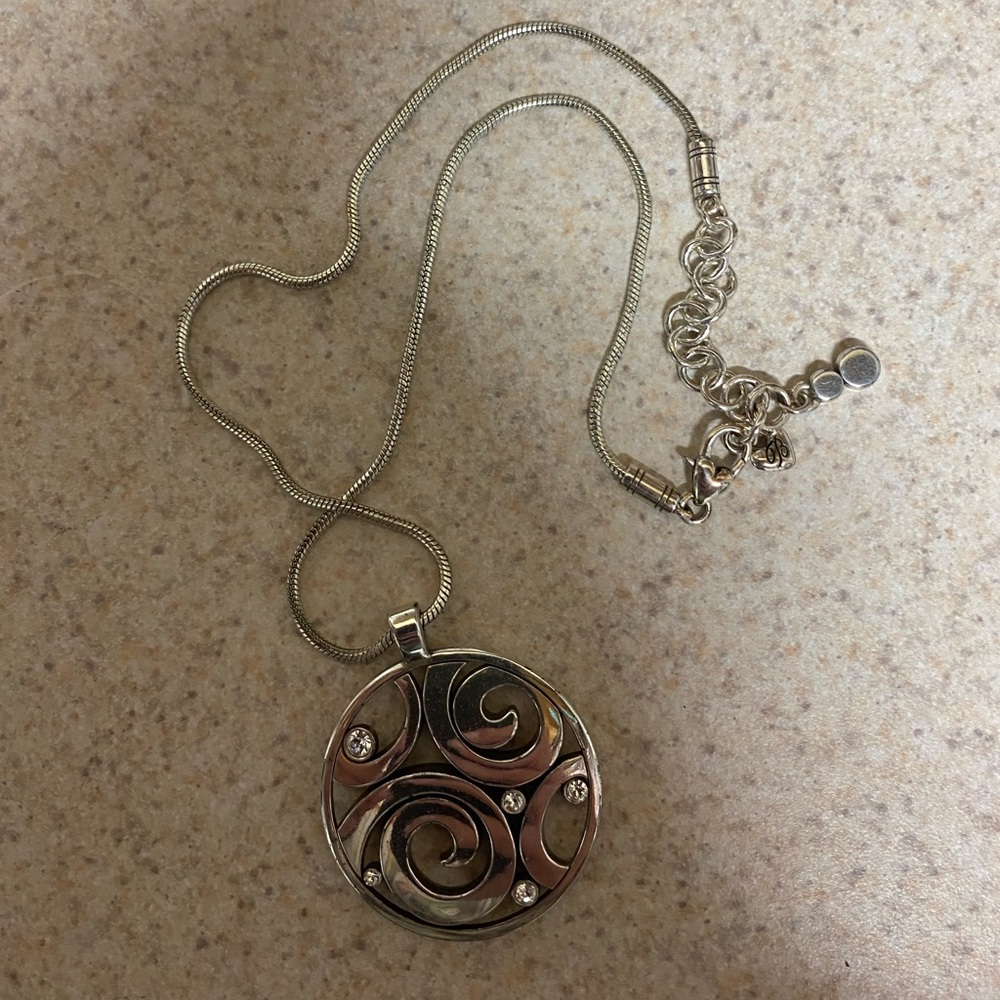 Brighton Silver and Black Swirl Pendant Necklace